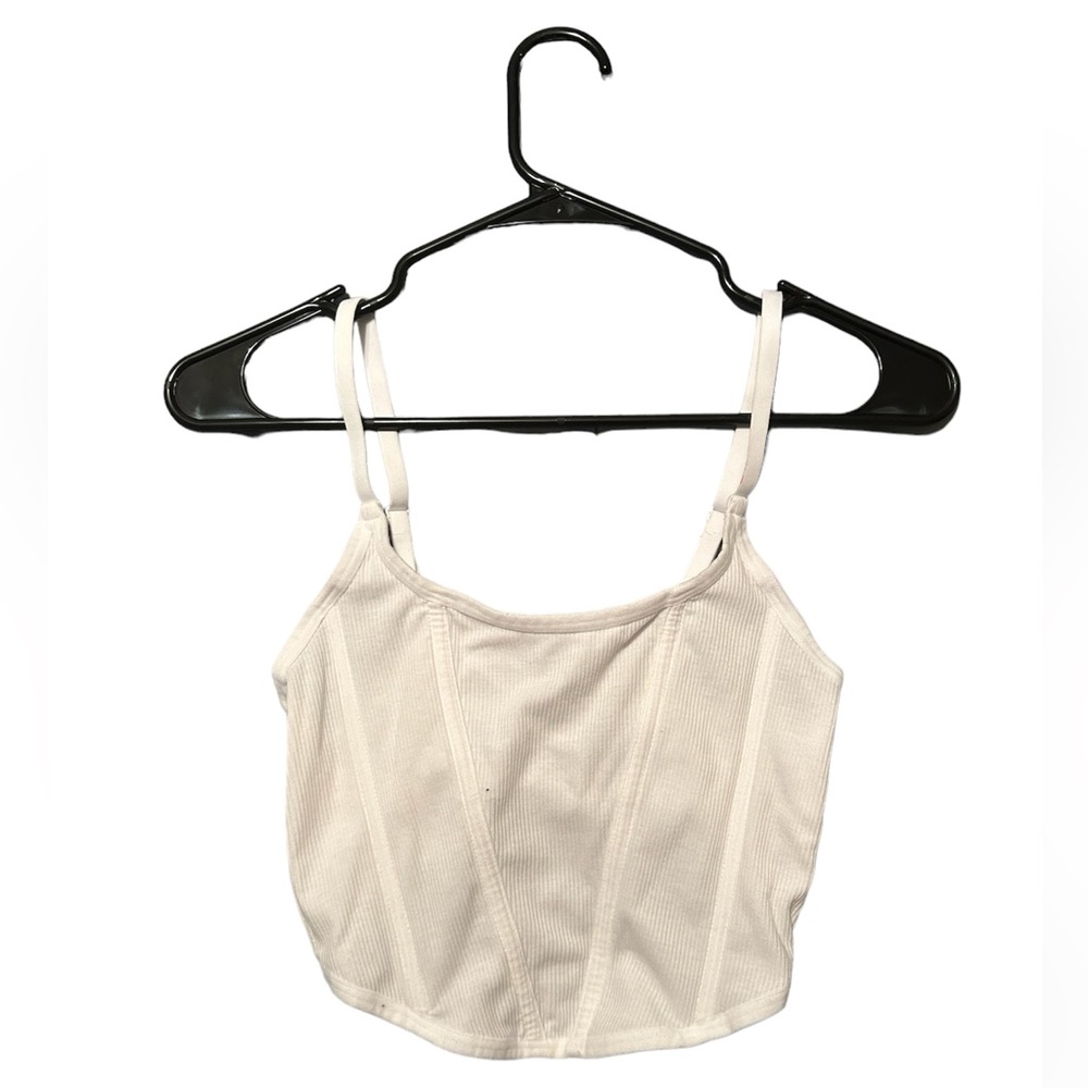 Colsie white corset-like crop top